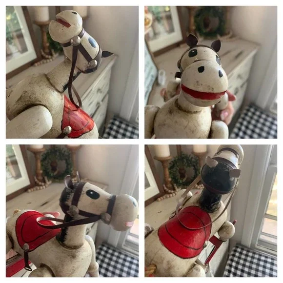 Vintage ‘79 ENESCO Christmas Wooden rocking horse music box - Picture 8 of 8